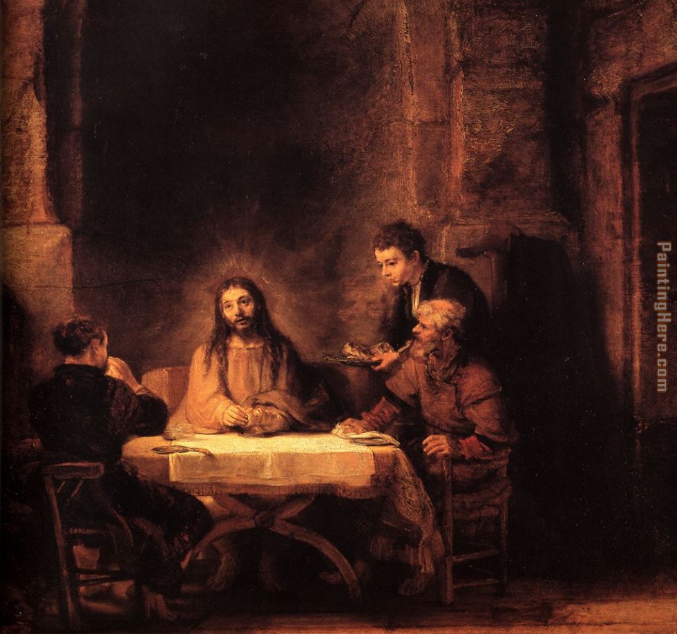 Supper at Emmaus painting - Rembrandt Supper at Emmaus art painting